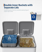GarveeHome 2 x 10.6 gal Stainless Steel Double Trash Can - Image 4