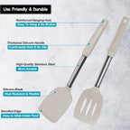 Silicone Spatula and Cooking Spoon, 5 Pack Non-Stick Cooking Utensils - Image 3
