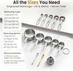 13PCS Stainless Steel Measuring Cups and Spoons Set - Image 7