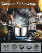 Cook N Home Stainless Steel Sauce Pan - Image 3