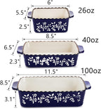 AVLA 3 Pack Ceramic Bakeware Set Porcelain Rectangular Baking Dish Lasagna Pans - Image 2