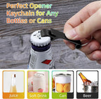 400 Pack Black Metal Bottle Opener Keychains Bulk, Tiny Beverage Opener Party - Image 4
