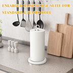 White Paper Towel Holder Countertop, One-Handed Tear, Stainless Steel, Weighted - Image 7