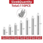 110Pcs Dowel Pins Shelf Support Pegs Kit, Stainless Steel Shelf Support Pin - Image 2