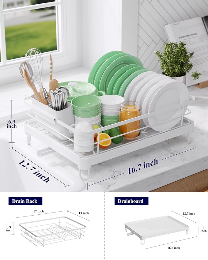 Kitsure Dish Drying Rack for Kitchen Counter, Stainless Steel Sink Organization - Image 2
