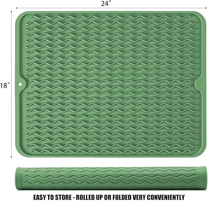 Large 24" x 18" Silicone Dish Drying Mat - Image 2