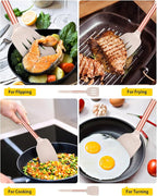 Pack of 2 Silicone Solid Turner, Non Stick Slotted Kitchen Spatulas, High Heat - Image 3