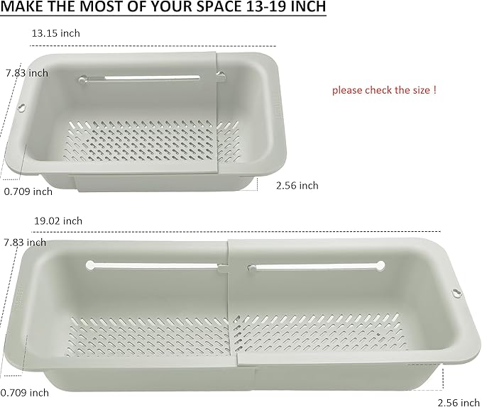 LASSHSWA Collapsible Colander for Kitchen, Over the Sink Strainer Basket for - Image 5