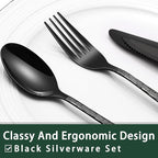 EWFEN 24-Piece Black Silverware Set - Image 3