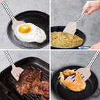 2 Pack Spatulas, Solid & Slotted Silicone Spatula Set, Stainless Steel Handle - Image 8