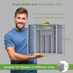 Pipishell Bamboo Expandable Drawer Organizer - Image 4