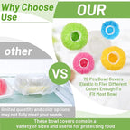 70 Pcs Bowl Covers, 5 Size Plastic Food Covers - Image 2