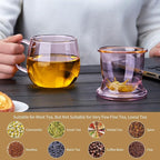 DOPUDO 11oz Pink Glass Tea Cup - Image 6