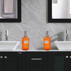 16 oz Diamond Pattern Glass Soap Dispenser, Kitchen and Bathroom Refillable - Image 2