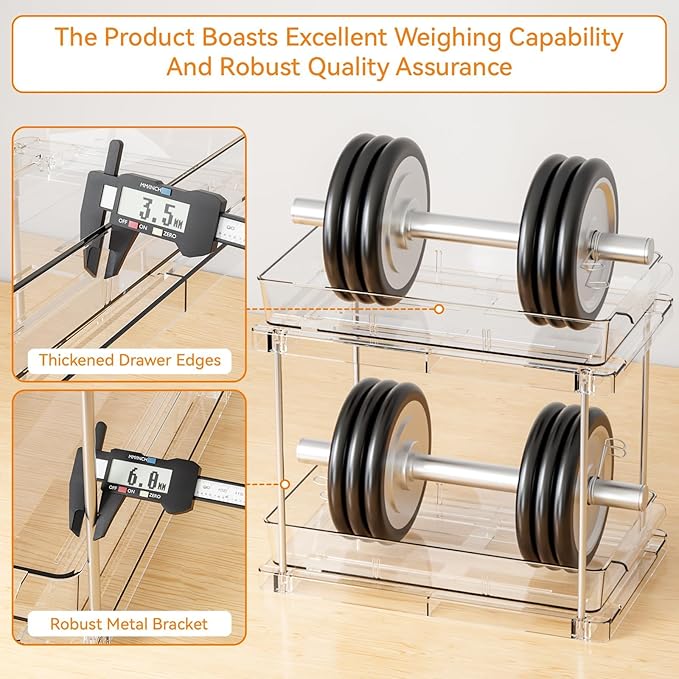 Yieach 4 Pack Under Sink Organizers and Storage, Two Tier Pull Out Cabinet - Image 7