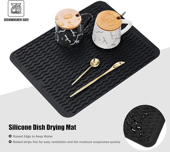 Large 14" x 11" Silicone Dish Drying Mat - Image 4