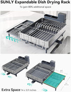 SUNLY Large Dish Drying Rack, Expandable Dish Racks - Image 2