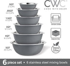 COOK WITH COLOR Stainless Steel Mixing Bowls Set - Image 2