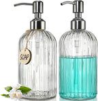 JASAI 2PACK 18 Oz Glass Soap Dispenser by JASAIHOME
