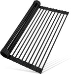 MERRYBOX Roll Up Over The Sink Dish Drying Rack Silicone Wrapped Foldable by MERRYBOX