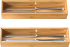 VeyFey Silverware Tray for Drawer, Stackable Kitchen Bamboo Drawer Organizer - Image 7