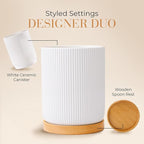 STYLED SETTINGS White Ceramic Utensil Holder - Image 2