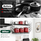 Housolution Pot Rack Wall Mounted, 3 Level Height Adjustable, 2 Tier Heavy Duty - Image 5