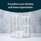 Libbey Stacking Cylinder Assorted Storage Jars, Stackable Glass Jars Set of 4 - Image 2