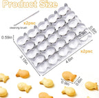 AIERSA 2Pcs Gold Fish Cracker Cutter, 25 Cavity Fish Cookie Cutter, Mini Gold - Image 2