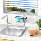 2-in-1 Sponge Holder for Kitchen Sink, Sink Caddy Kitchen Sink Organizer - Image 4