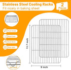 TeamFar Cooling Rack, 11.7” x 9” Stainless Steel Wire Baking Rack - Image 2