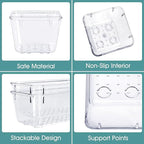 WOWBOX 25 PCS Clear Plastic Drawer Organizer Set, 4 Sizes Desk Drawer Divider - Image 3