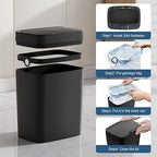 Vanpopubs 2 Pack 2.7 Gal Bathroom Trash Can - Image 9