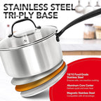 MICHELANGELO Tri-Ply Stainless Steel Saucepan - Image 2