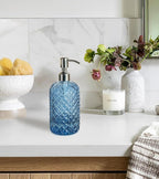 JASAI 18Oz Gem Patterned Glass Soap Dispenser - Image 3