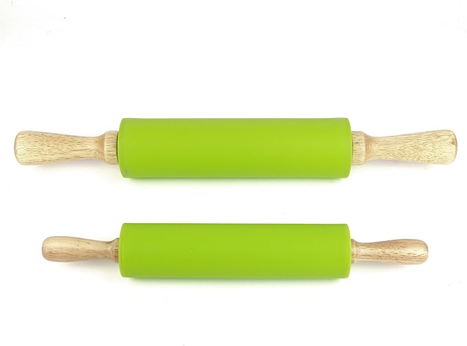 Silicone Rolling Pin for Baking Non-stick Rolling Pin Dough Roller Wooden - Image 5