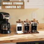Suclain 3 Pcs Glass Coffee Container - Image 6