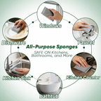HOMEXCEL All-Purpose Sponge Pads 12PK, Non-Scratch Dish Sponges Safe - Image 7