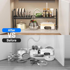 Mustorn Pots and Pans Organizer Under Cabinet, Expandable 1 Tier Under Sink - Image 4