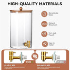 2 Pack 1.5 Gallon Square Glass Drink Dispenser - Image 4
