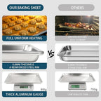 6 Pack Half Size Baking Sheet Pan Set, Aluminum Commercial Quality Cookie Sheet - Image 4
