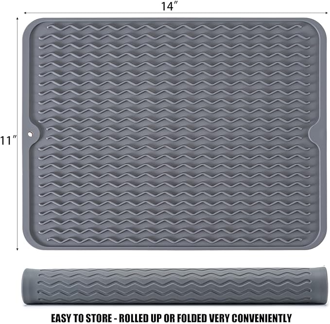 Large 14" x 11" Silicone Dish Drying Mat - Image 2