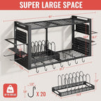 31 Inch Pot Rack Wall Mounted，3 in 1 Pots and Pans Organizer - Image 2