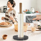 Buruis Wood Paper Towel Holder, Marble Base Modern Decorative Countertop - Image 8