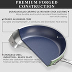 Nuwave Healthy Duralon Blue Ceramic Nonstick Cookware Set, Diamond Infused - Image 3