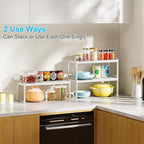 X-cosrack 2 Pack Expandable Kitchen Cabinet Shelf Organizer, Stackable - Image 4
