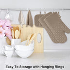 KEGOUU Oven Mitts and Pot Holders 6pcs Set, Kitchen Oven Glove High Heat - Image 3