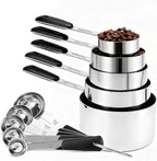 Bopei Measuring Cups and Spoons Set Stainless Steel 10 Piece by Bopei