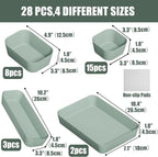 28 pcs Desk Drawer Organizer Tray, Stackable Organizer Containers - Image 2