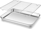 Homikit Baking Sheet with Wire Rack, Metal Baking Tray Jelly Roll Pan with by Homikit